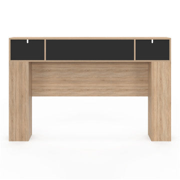 Tête de lit Léo bois et noire avec rangements 165 cm