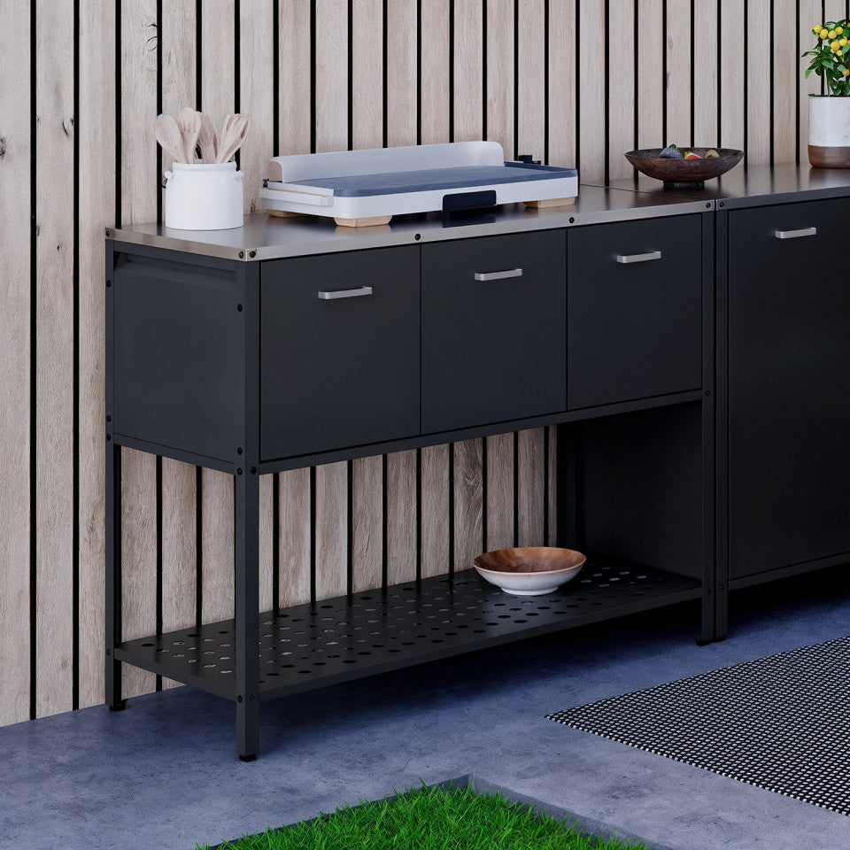Meuble cuisine extérieure Alméria gris 3 portes