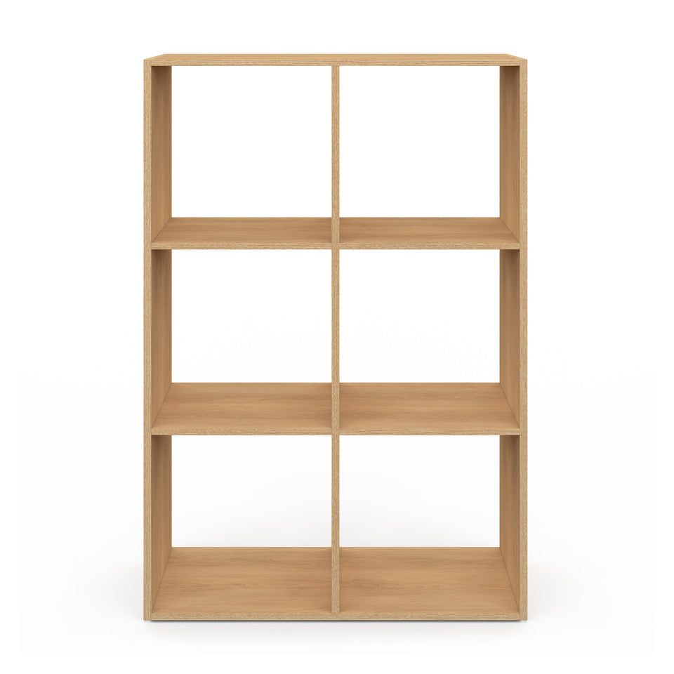 Meuble de rangement cube Faustine 6 case effet lattes