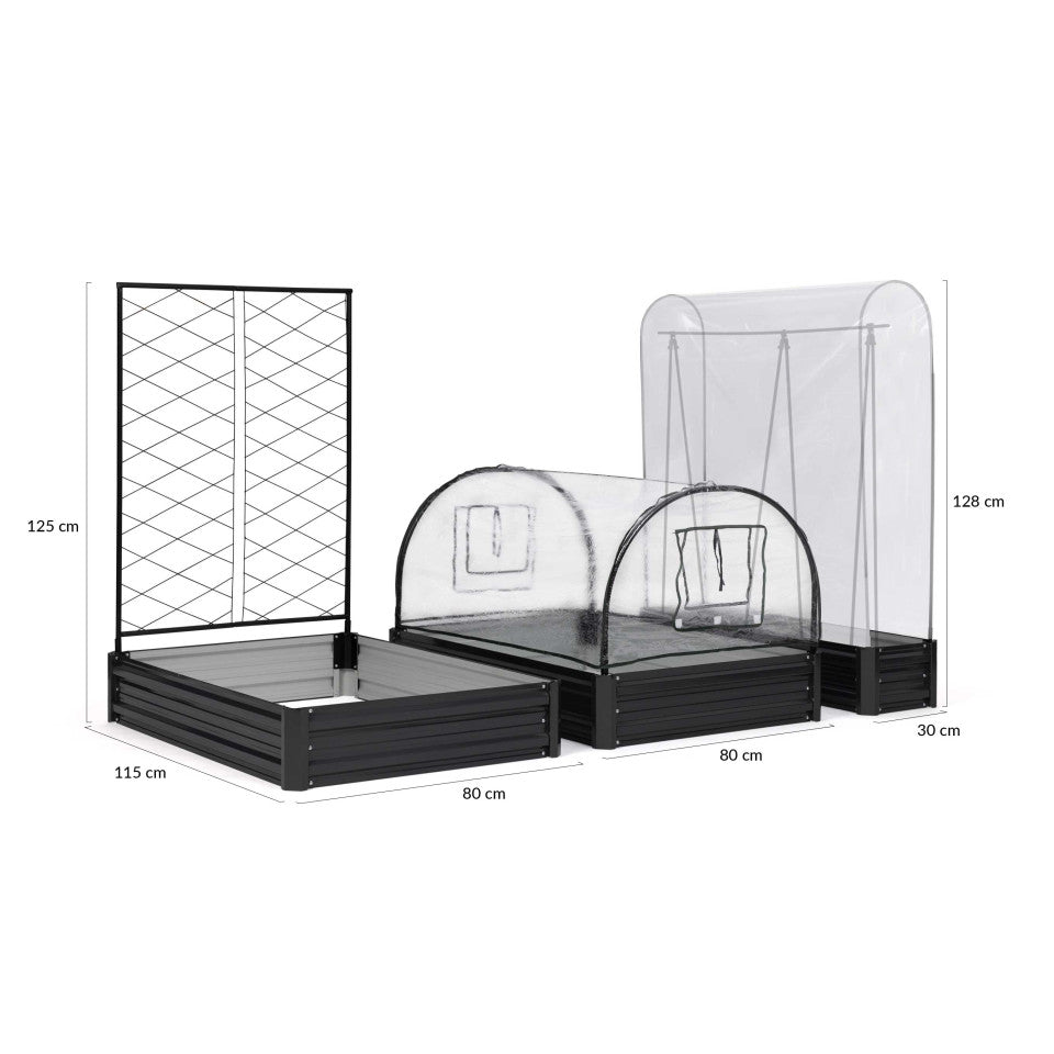 Carrés et serres de potager kit complet en métal