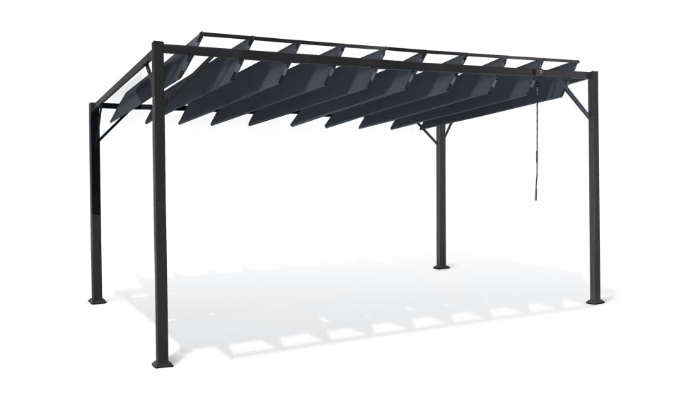 Pergola Venice 3x4m lames orientables avec 4 stores intégrés