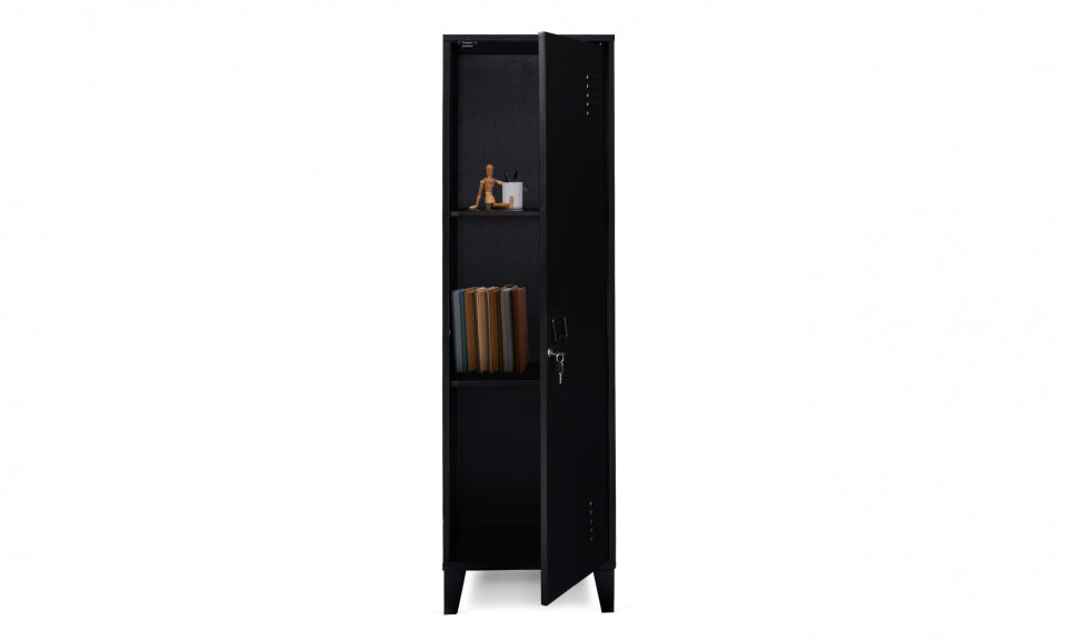 Armoire vestiaire 1 porte Storen en métal noir