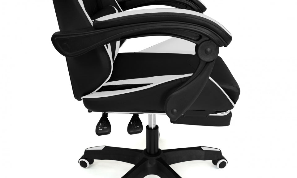 Fauteuil de bureau spécial gaming noir et blanc