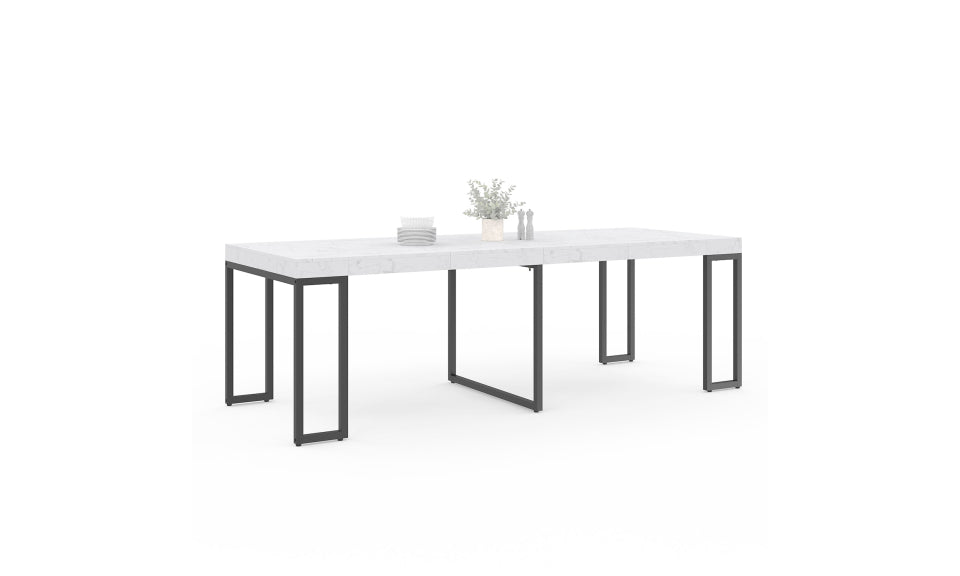 Table repas console extensible Glam effet marbre 235cm