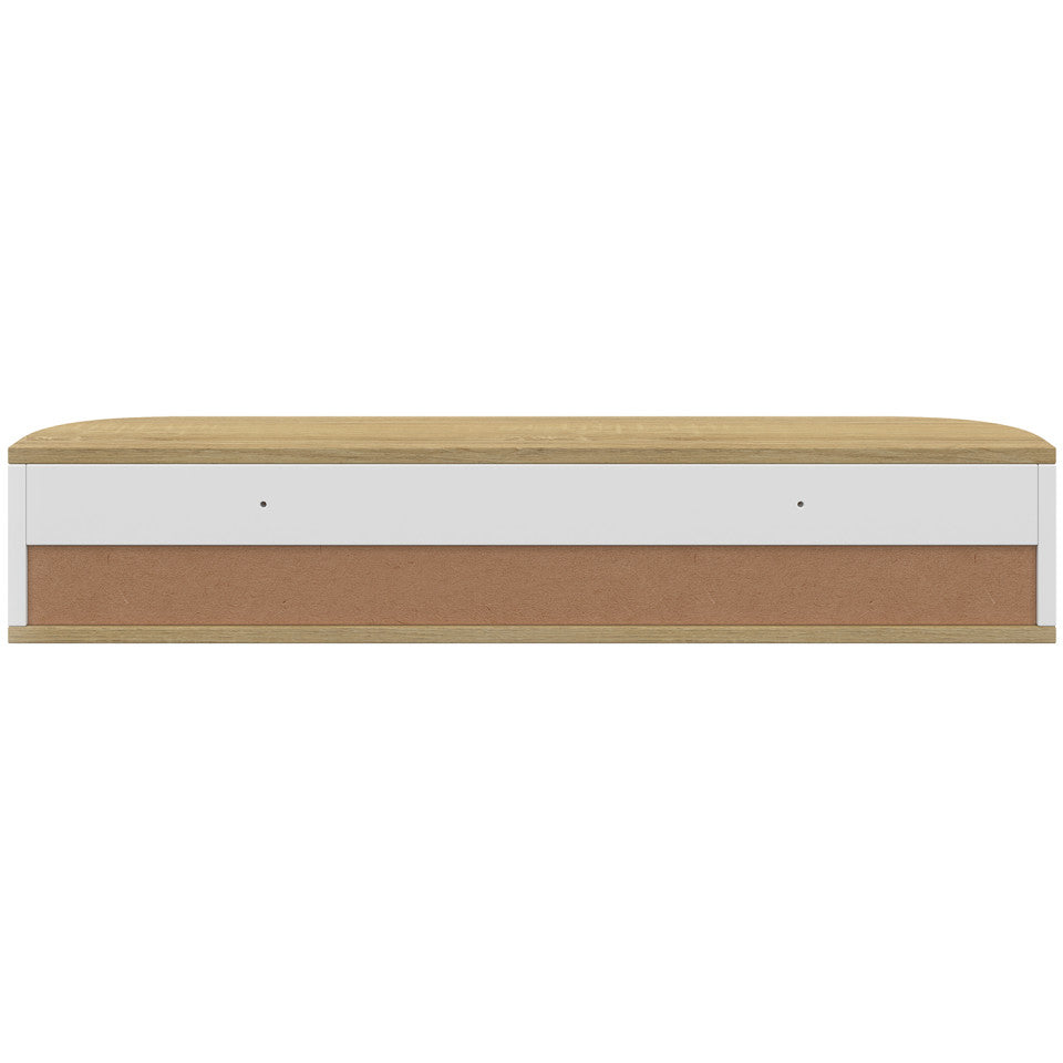Console suspendue Elora 1 porte effet hêtre et blanc