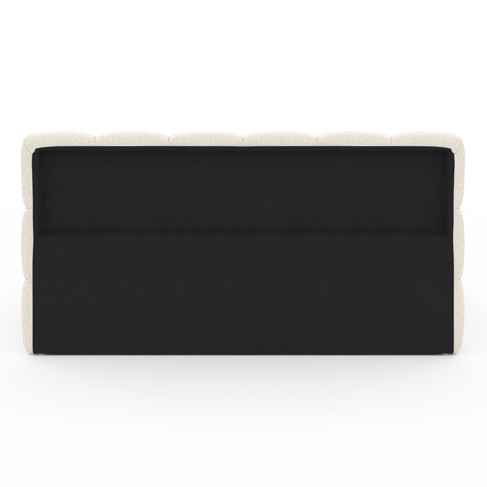 Lit coffre Bubble en tissu bouclette avec sommier et tête de lit 160x200cm