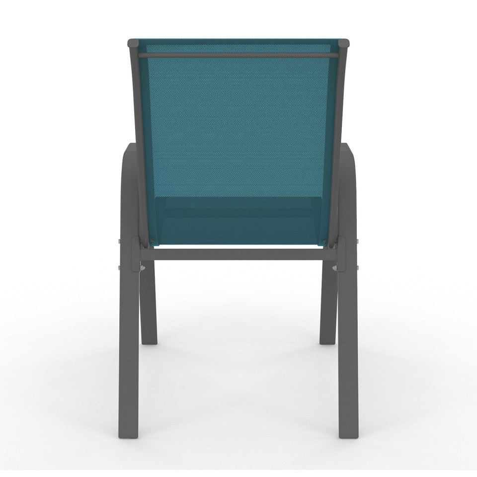 Chaises de jardin empilables en textilène bleu - lot de 6
