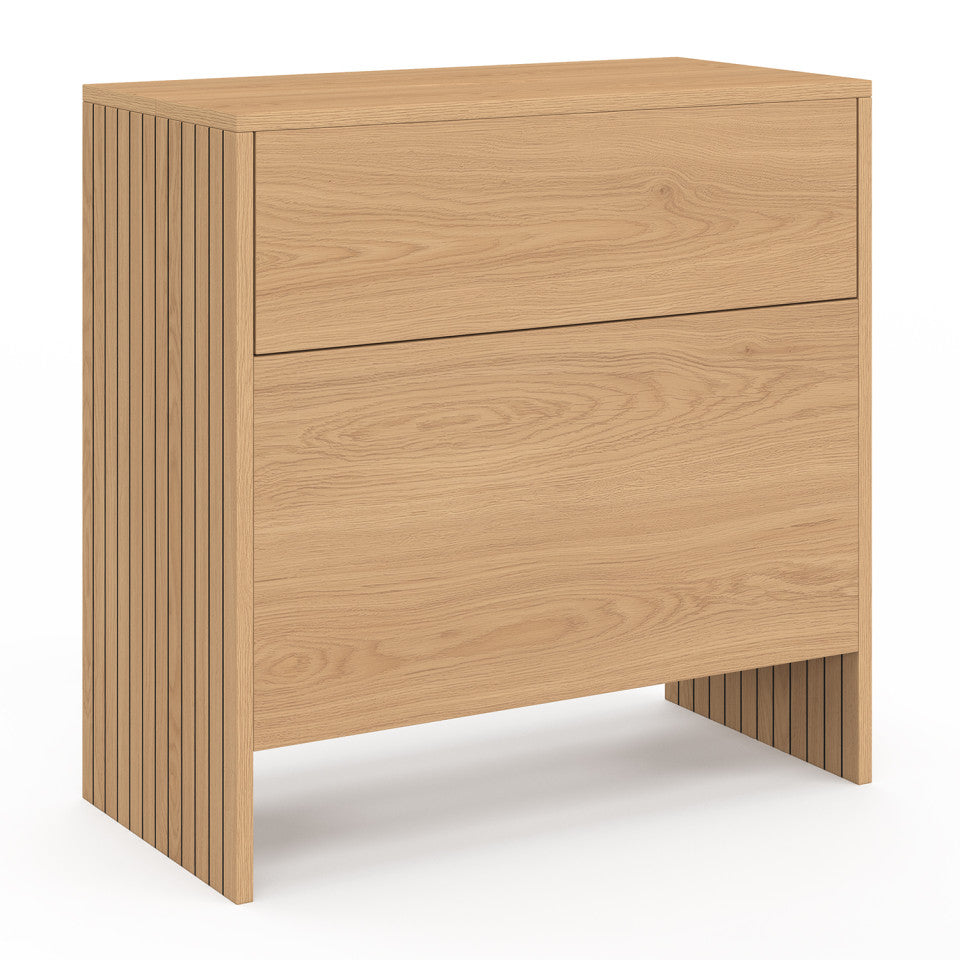 Table d'appoint mini bar Faustine bois et lattes