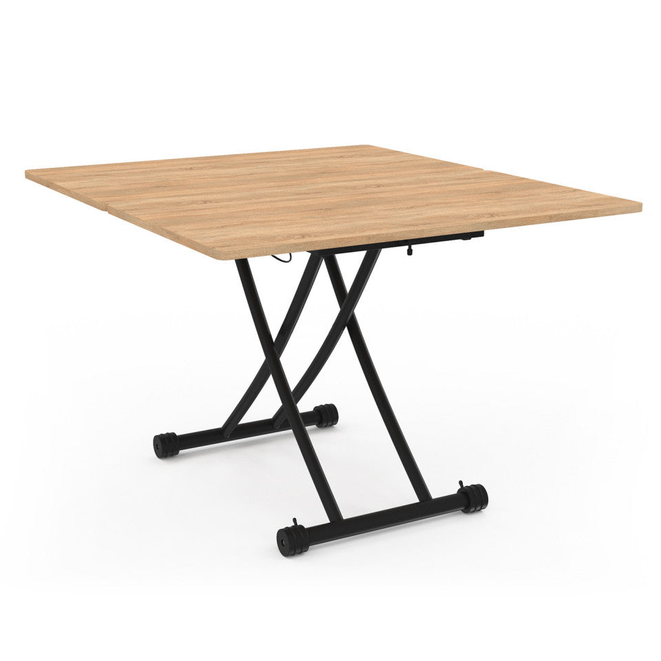 Table basse dinatoire Tribeca hauteur ajustable effet bois