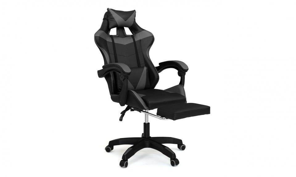 Fauteuil de bureau spécial gaming noir et gris