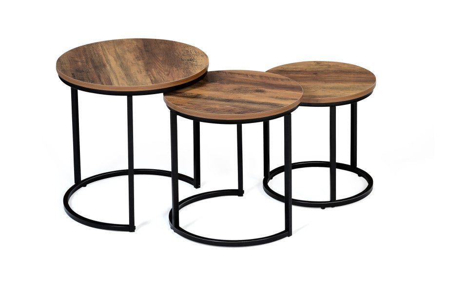 Tables basses rondes gigognes Elize - lot de 3