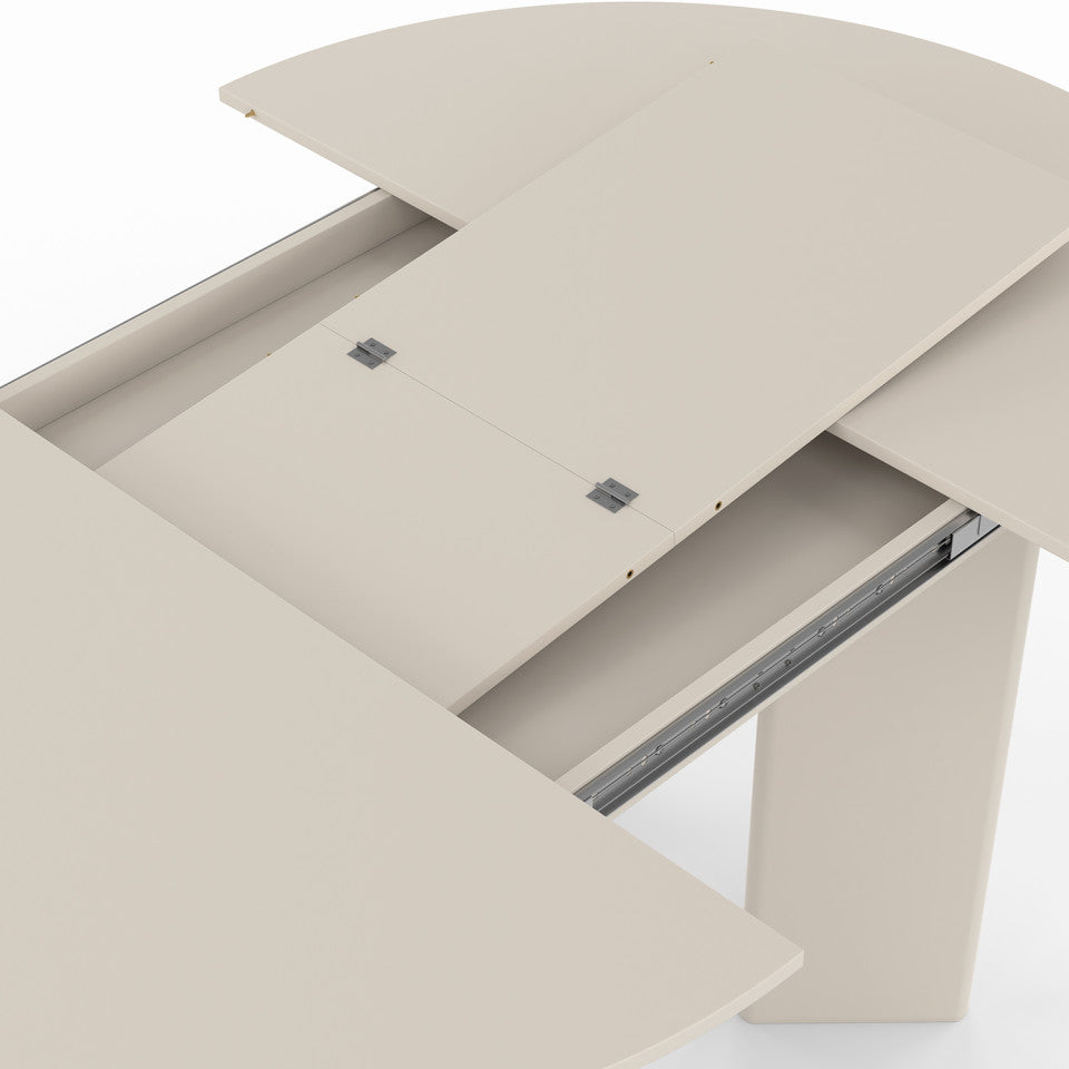 Table à manger ronde extensible Cassia Ø110-150cm beige