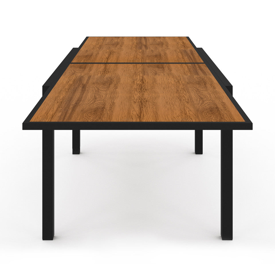 Ensemble repas extensible 12 places polywood noir et bois