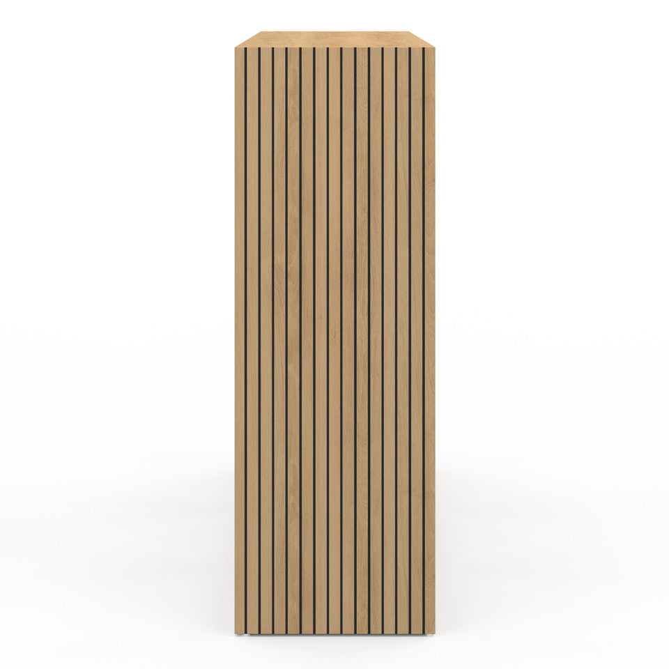 Meuble de rangement cube Faustine 9 case effet lattes