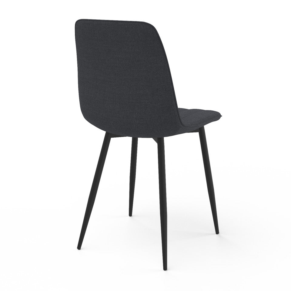 Chaises Fiona en velours gris foncé - lot de 6