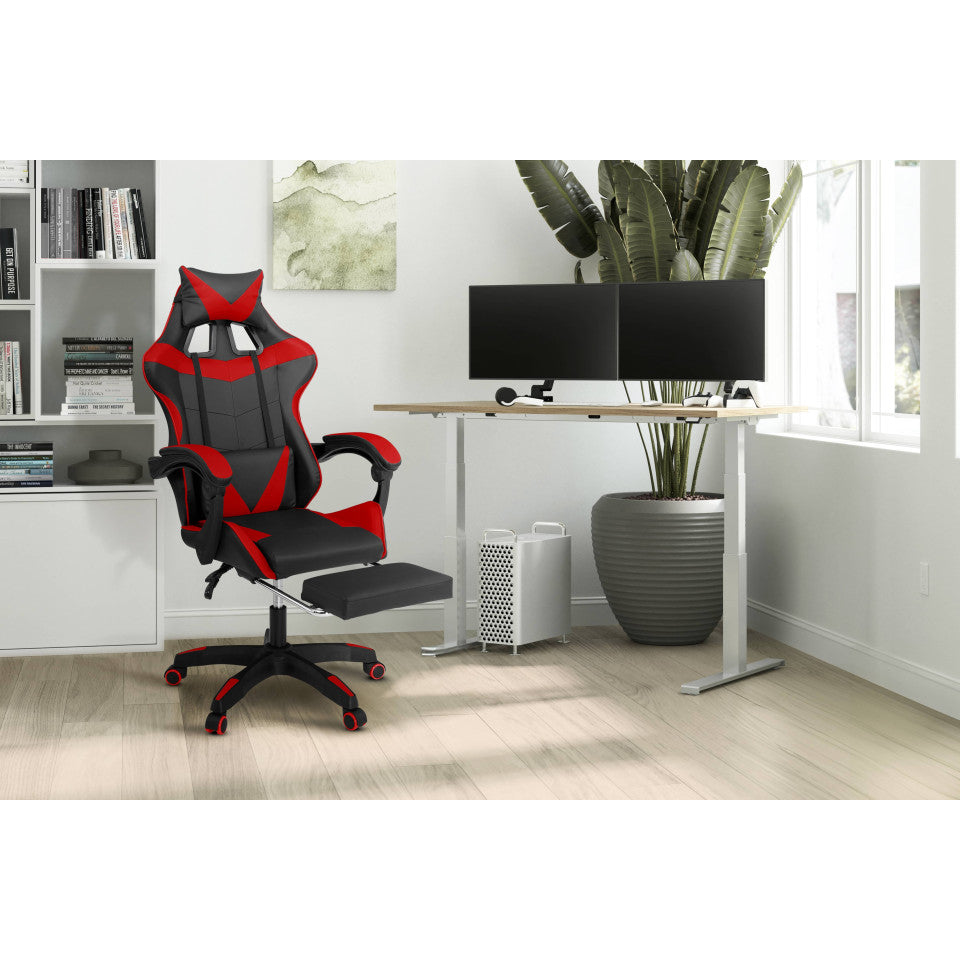 Fauteuil de bureau spécial gaming noir et rouge
