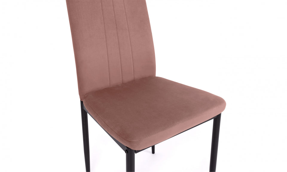 Chaises Jade en velours mix de couleurs : 1x crème, 1x rose, 1x gris clair et 1 gris foncé - lot de 4