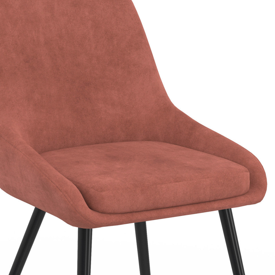 Chaises Olivia assise terracotta pieds métal - lot de 4
