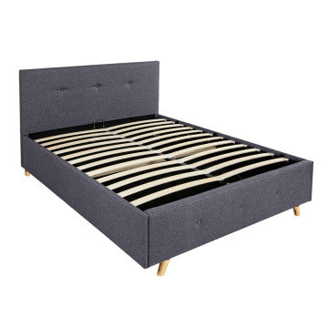 Lit coffre Mala 160x200cm tissu gris