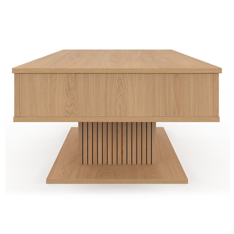 Table basse Tania relevable bois et pieds lattes