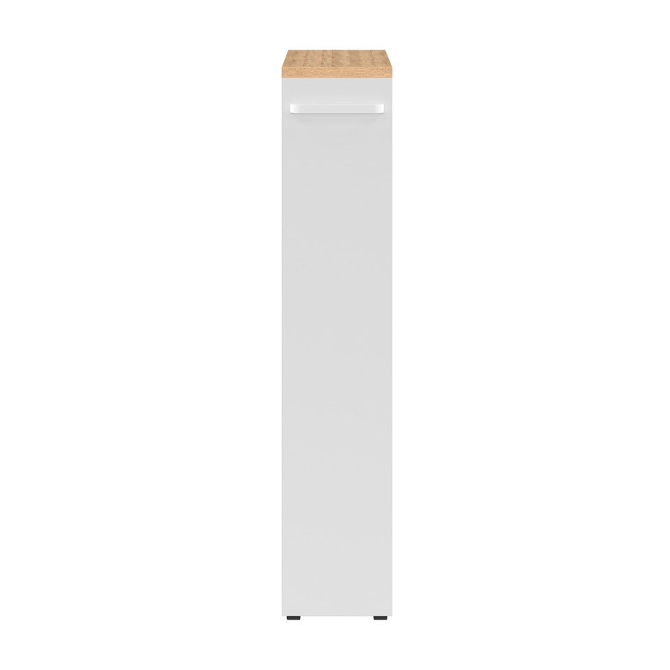 Etagère range épices à roulettes blanc et bois