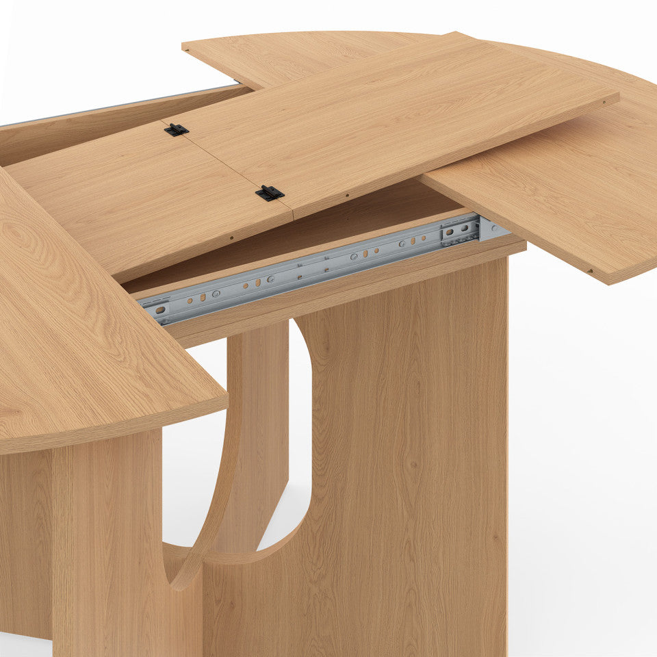 Table à manger ronde extensible Mathis bois  Ø110-150cm