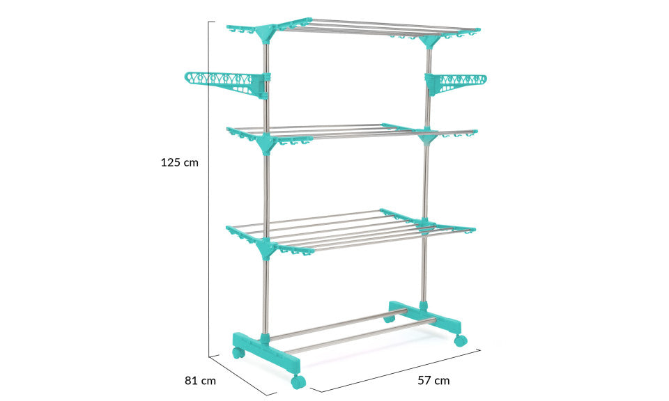 Séchoir Infinity turquoise 3 niveaux - 21m d'étendage