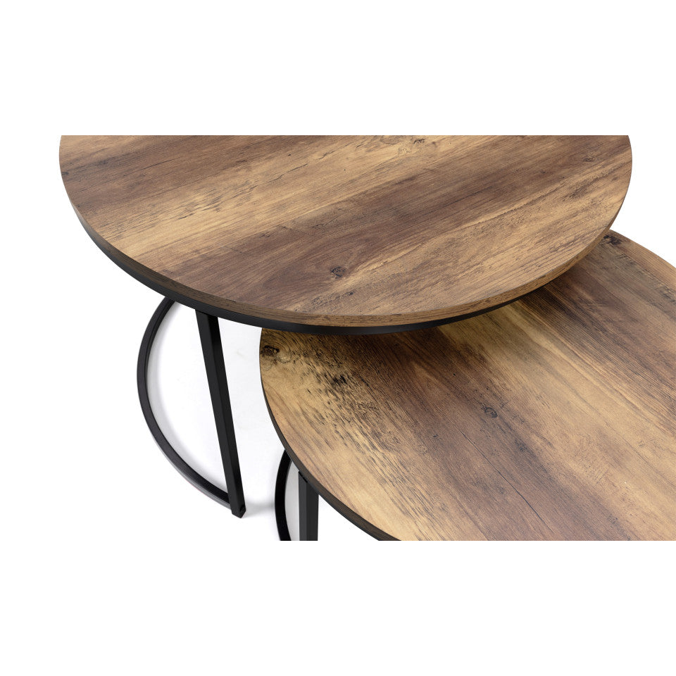 Tables basses rondes gigognes Eliza - lot de 2