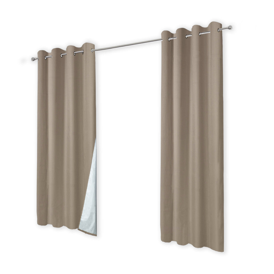 Rideaux thermiques taupe 135x240 cm - lot de 2