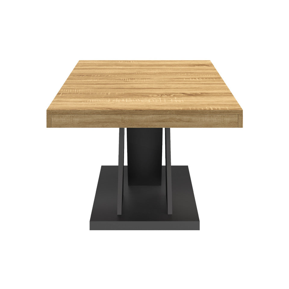 Table basse Alexia pieds croisés bois et noir L100cm