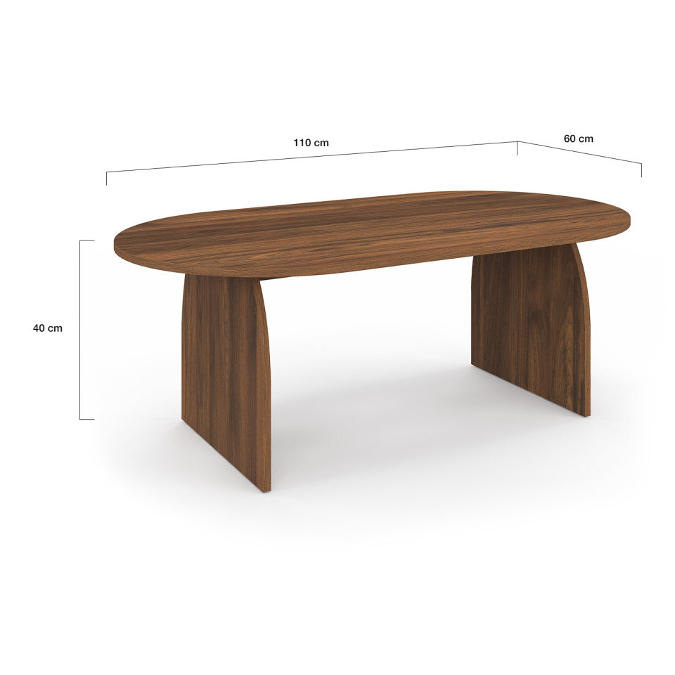 Table basse Japandi effet noyer