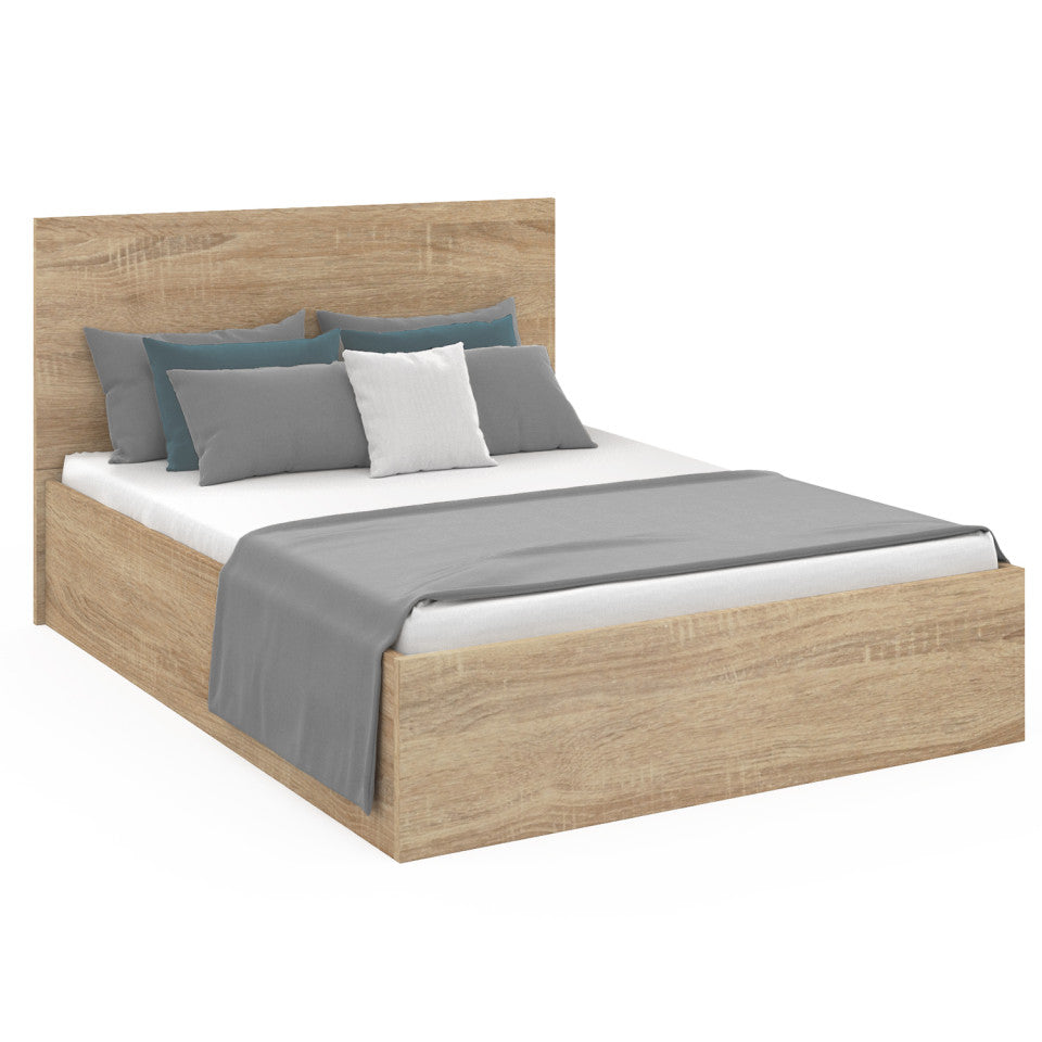 Lit coffre Sicilia 160x200cm effet bois naturel