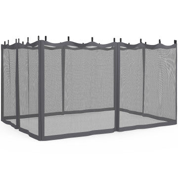 Moustiquaires pour pergola Marina 3x4m avec crochets de fixation - lot de 4