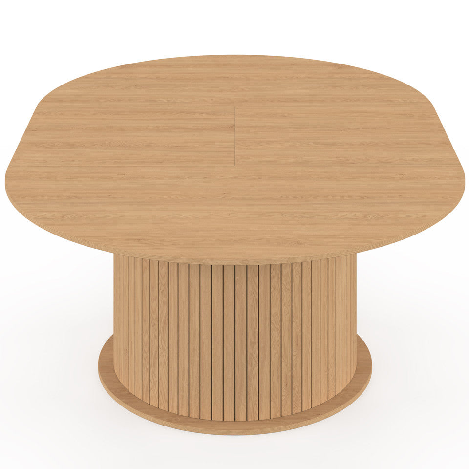 Table à manger ronde extensible Albane avec rangement Ø140-200cm
