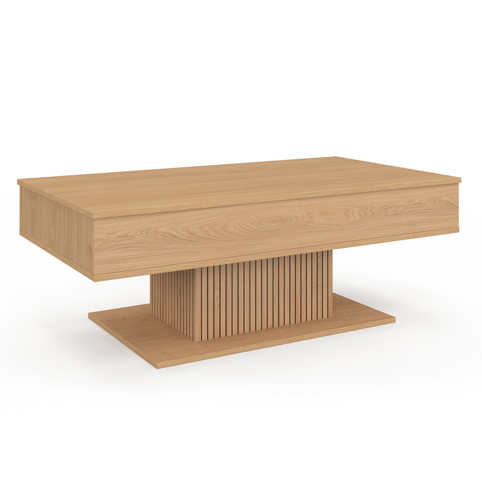 Table basse Tania relevable bois et pieds lattes