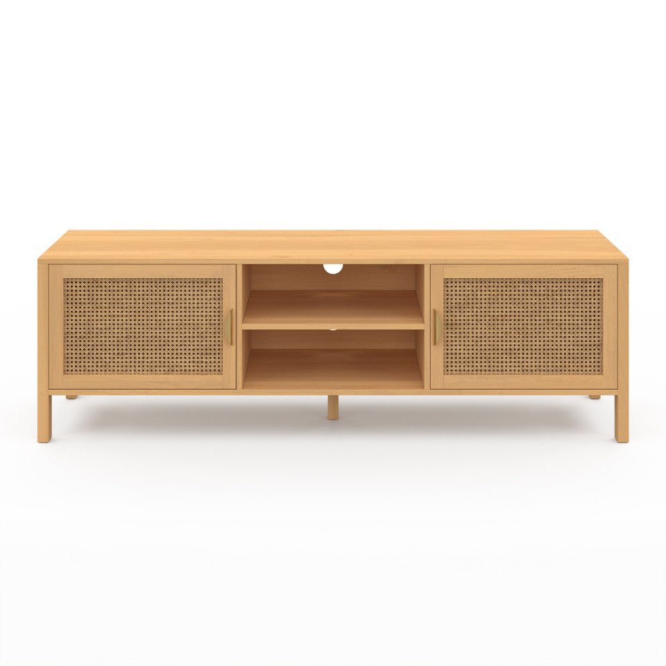 Meuble TV en cannage Eve 2 portes L160cm
