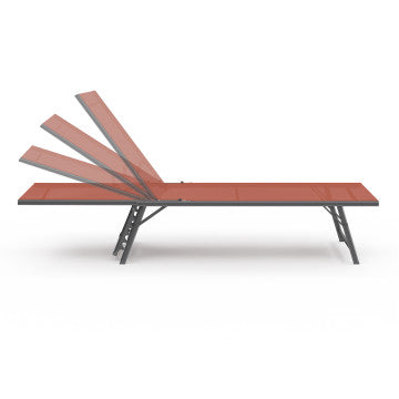 Transats inclinables Malaga 4 positions terracotta - lot de 2