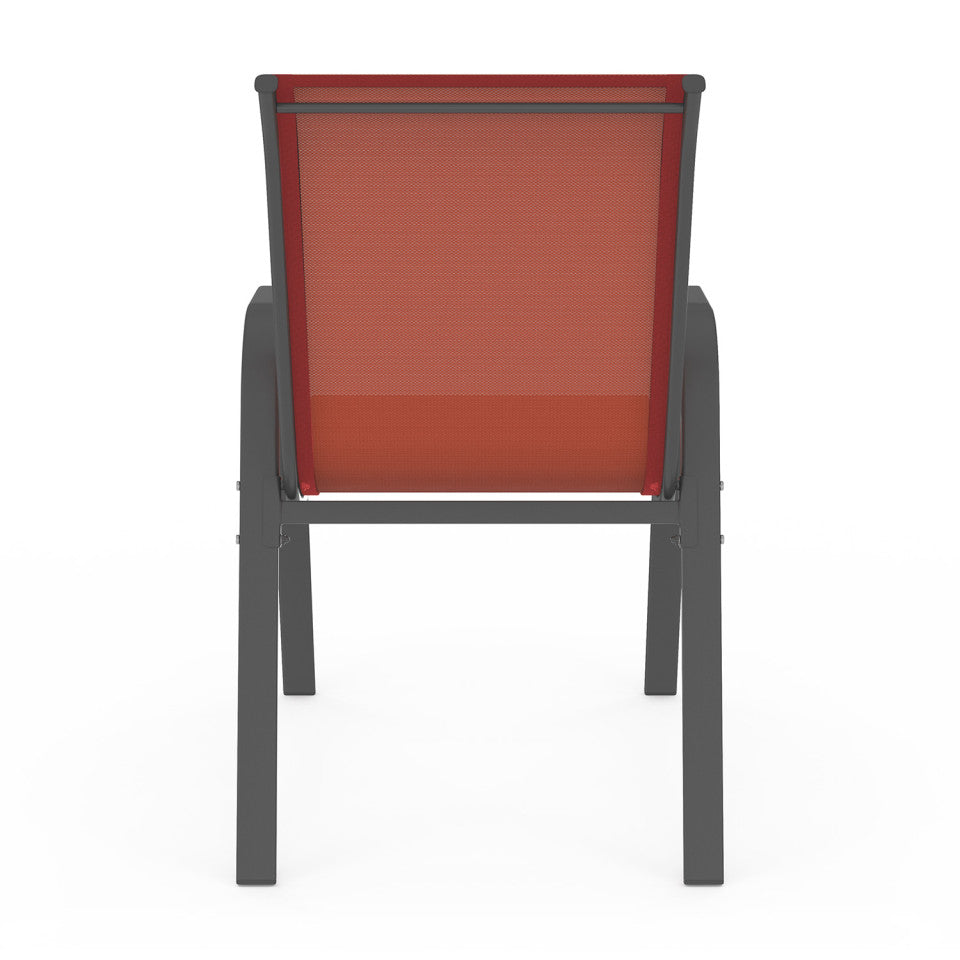 Chaises de jardin empilables en textilène terracotta - lot de 6