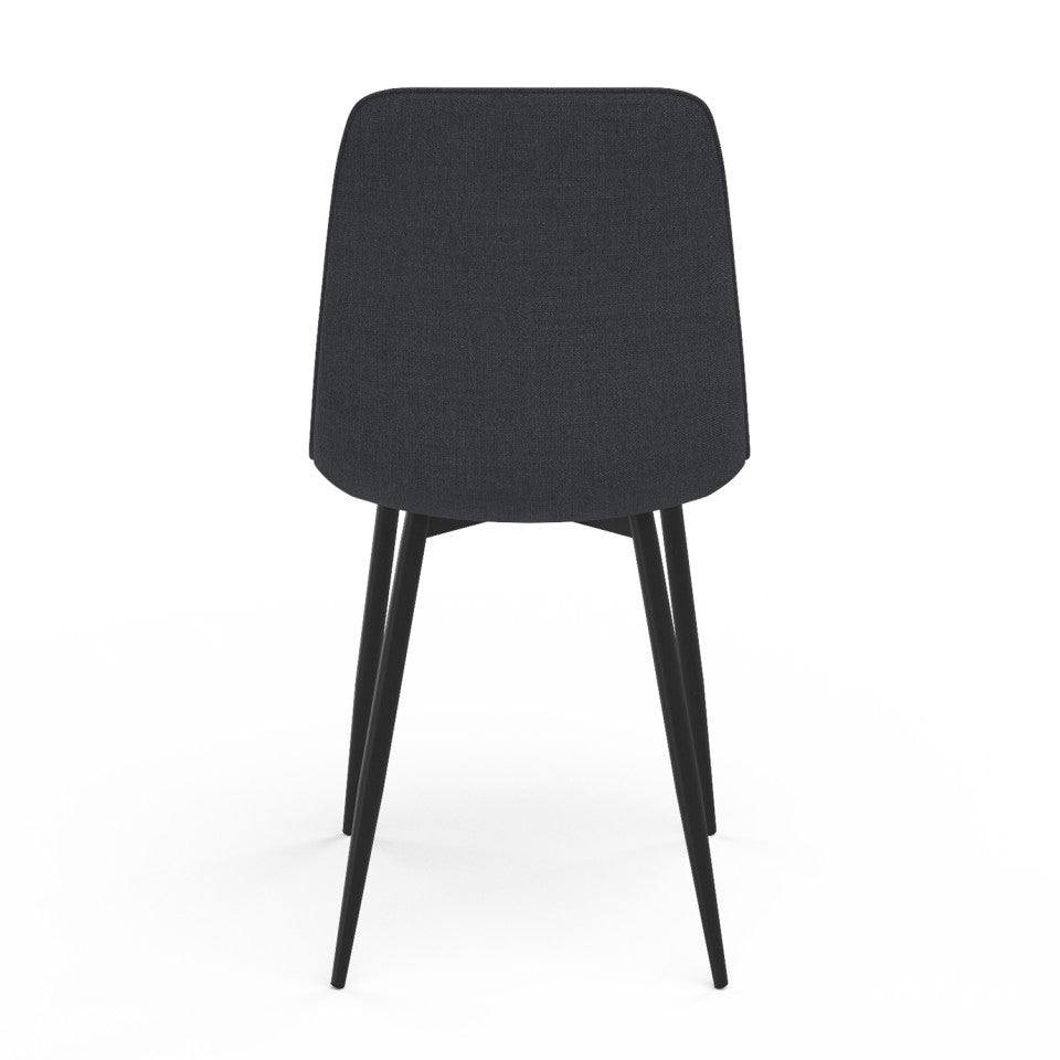 Chaises Fiona en velours gris foncé - lot de 6