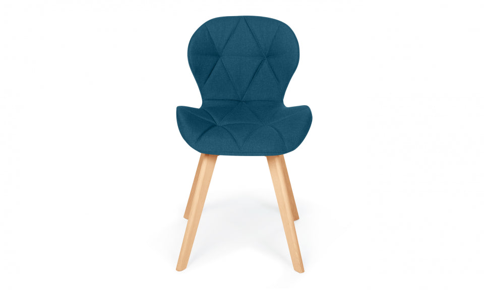 Chaises Gatsby assise matelassée bleu canard - lot de 4