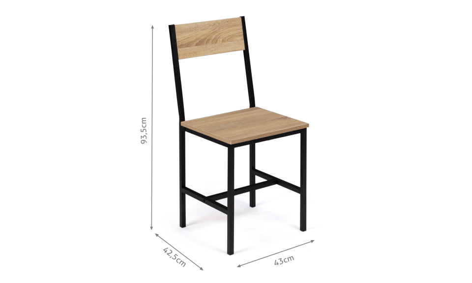 Chaises Memphis bois et métal - lot de 6