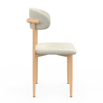 Chaises Callisto en tissu beige et pieds métal - lot de 6