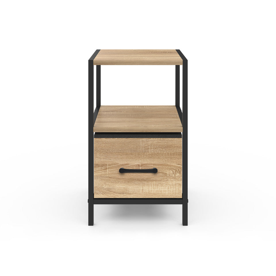 Tables de chevet Iris avec 1 tiroir et 1 niche - lot de 2