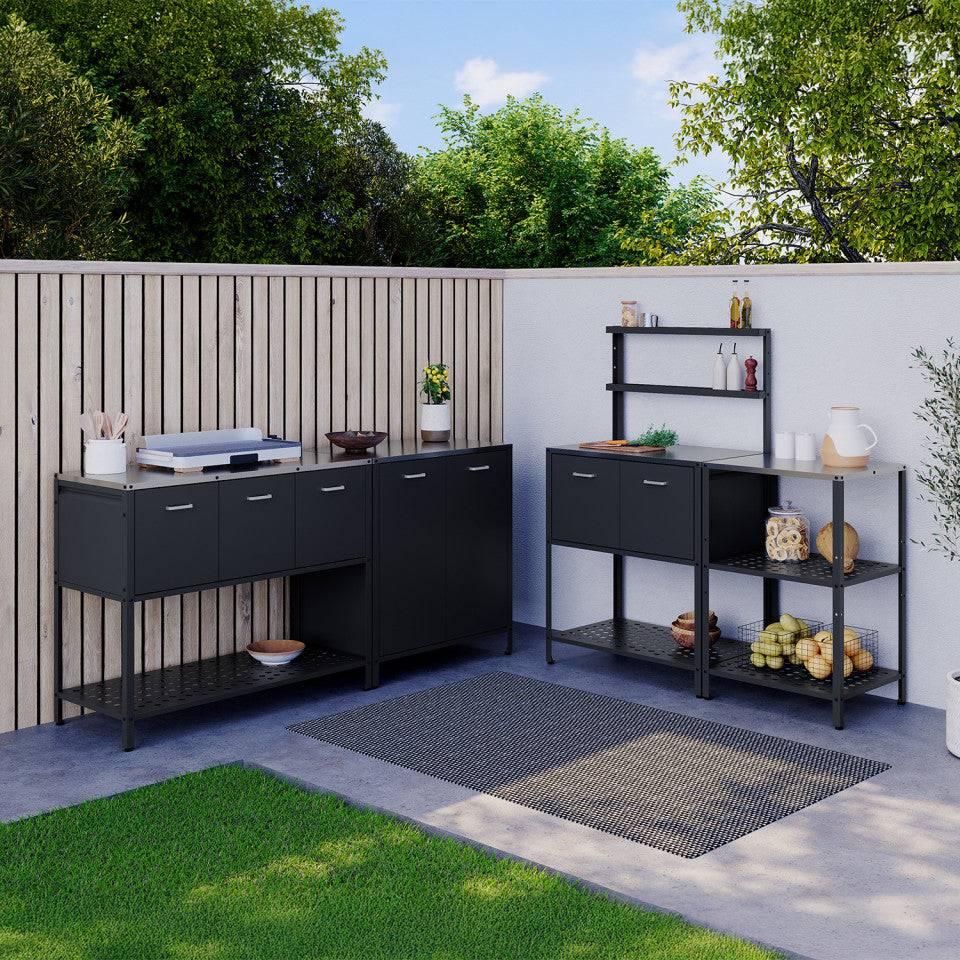 Meuble cuisine extérieure Alméria gris 3 portes