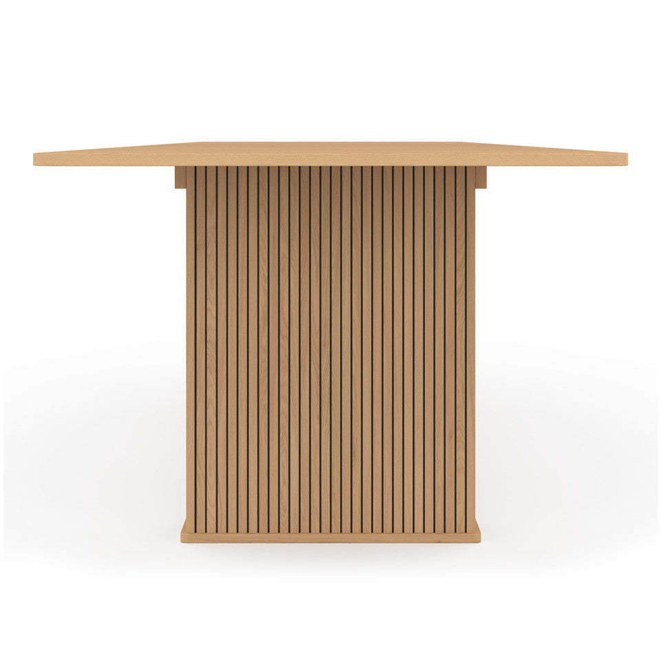 Table repas extensible Faustine 160-240cm bois pieds effet tasseaux