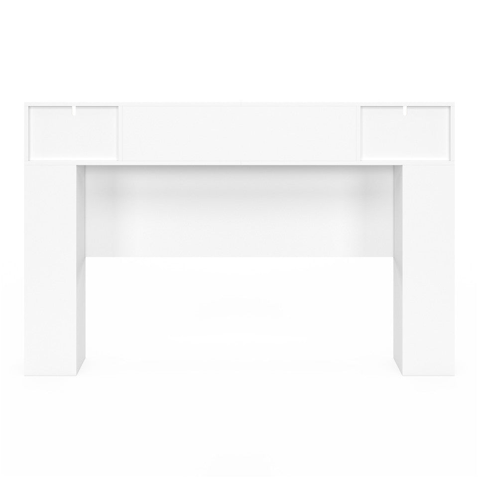 Tête de lit Léo bois et blanche avec rangements 165cm