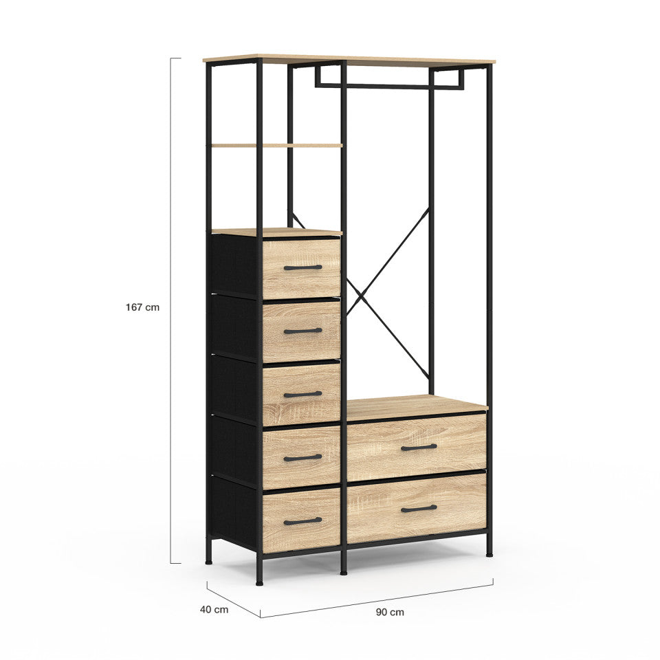 Dressing Iris penderie et 7 tiroirs