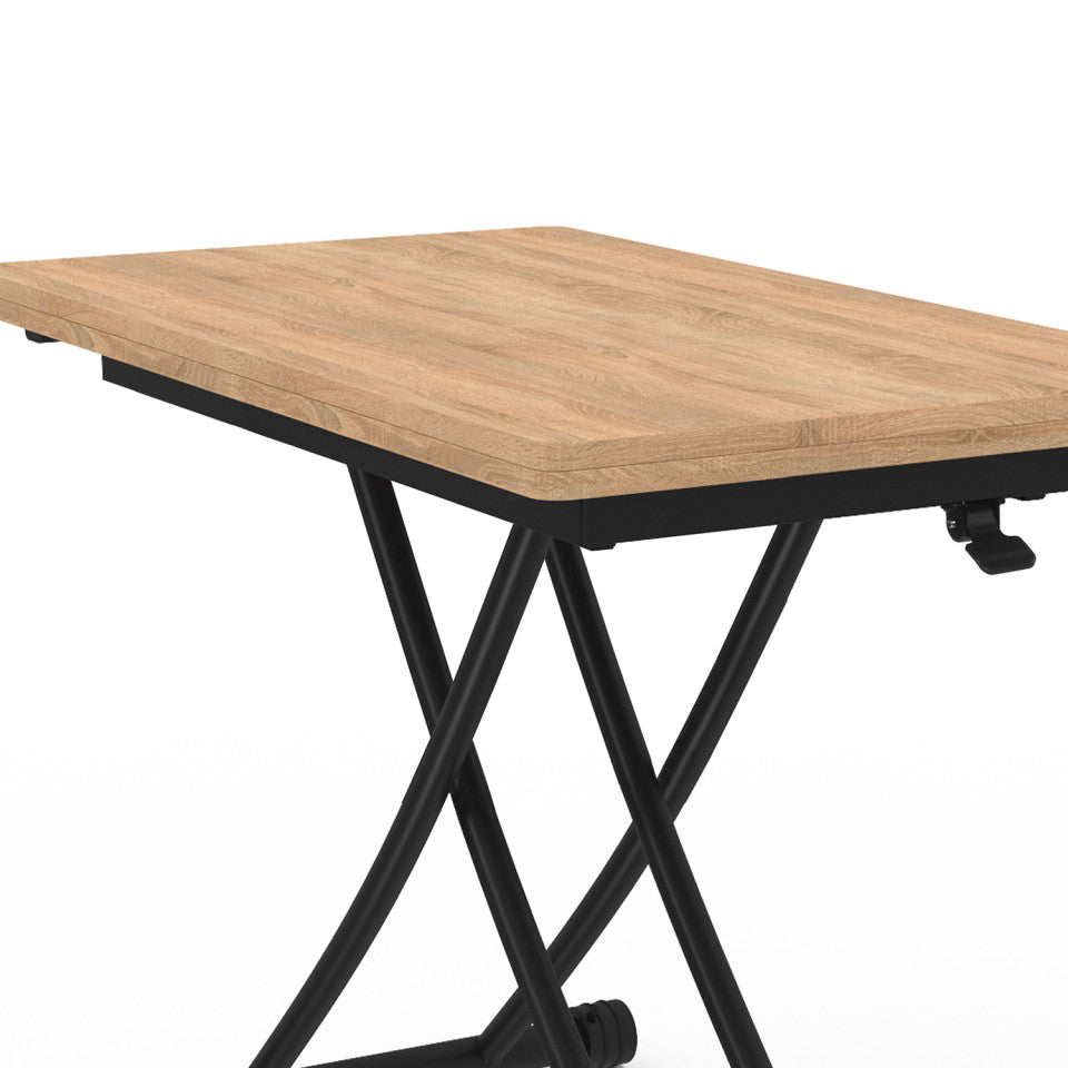 Table basse dinatoire Tribeca hauteur ajustable effet bois