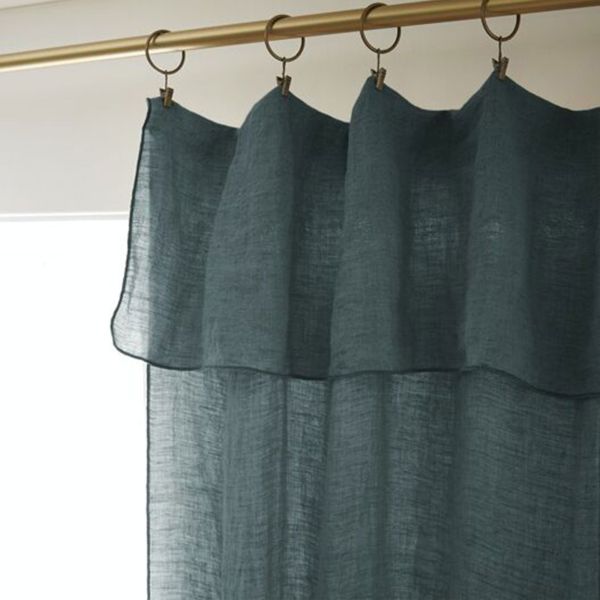 Rideau ajustable 140x270 cm Lin lavé Ardoise