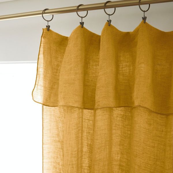 Rideau ajustable 140x270 cm Lin lavé Miel